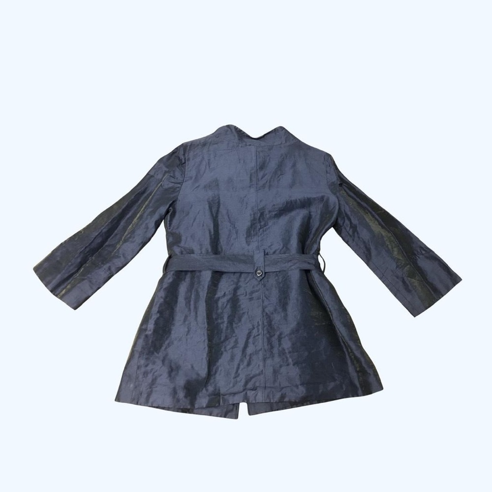 Talbots Collection Navy Linen Blend Jacket Italian Fabric Flawed Size 10 - Picture 3 of 12